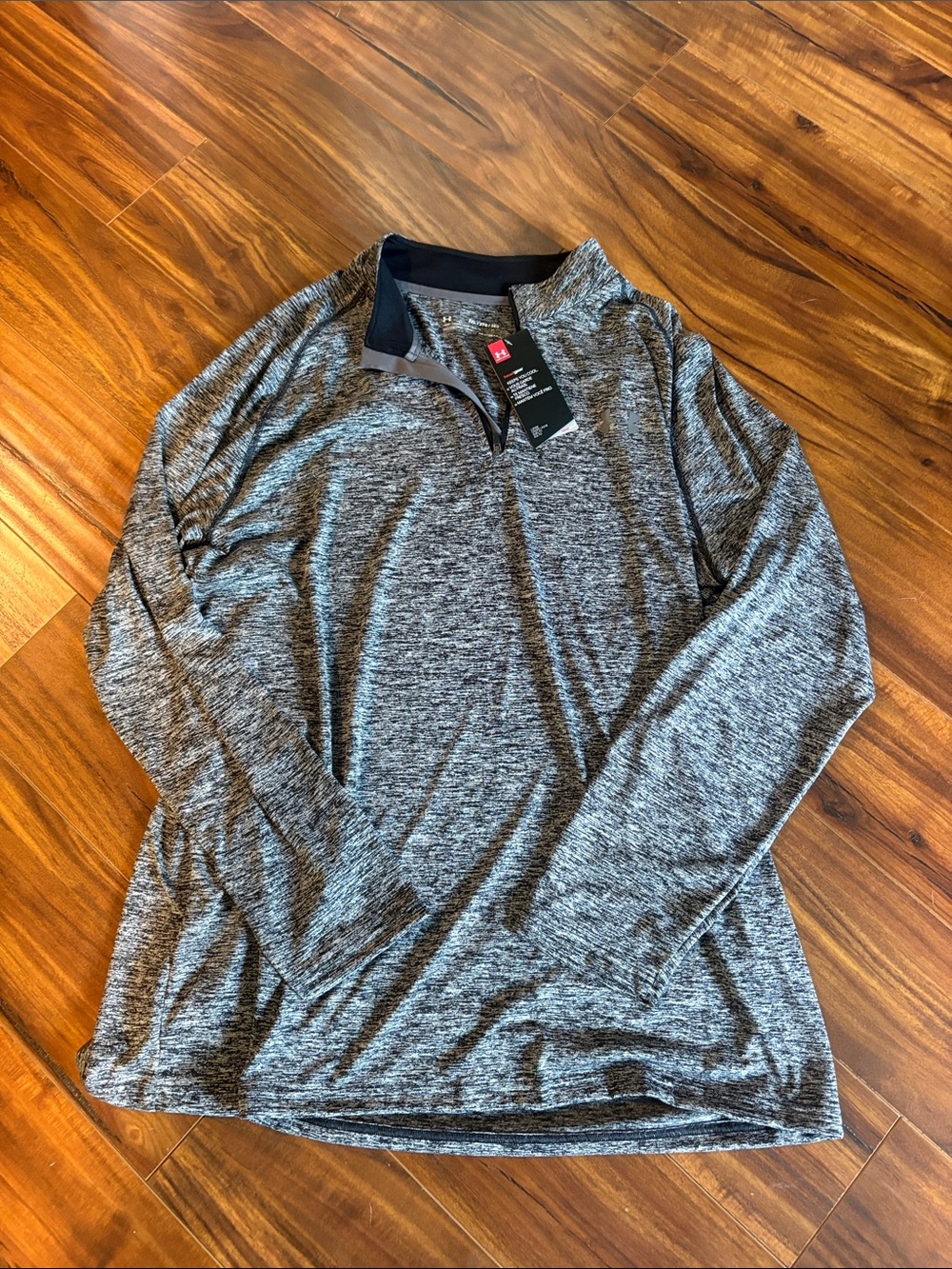Under Armour Men's Heather Gray Long-Sleeve Quarter-Zip Polo